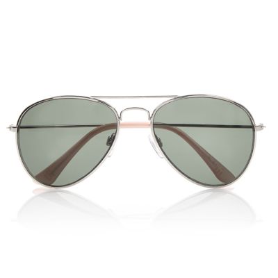 Girls green aviator-style sunglasses